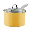 Style 3 Quart Nonstick Straining Saucepan with Tempered Glass Lid, Dishwasher Safe and Oven Safe to 500Â°F, Yellow
