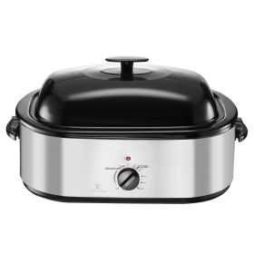 Roaster Oven, 22QT Electric Roasting Pan, 150-450 F Adjustable Temp Multifunctional Electric Roaster Oven with Self-Basting Lid
