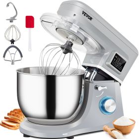 Stand Mixer, 660W Electric Dough Mixer with 6 Speeds LCD Screen Timing, Tilt-Head Food Mixer with 7.4 Qt Stainless Steel Bowl, Dough Hook, Flat Beater