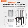 Turkey Deep Fryer, 30-qt Turkey & 10-qt Fish Steamer Cooker Set, Outdoor Aluminum Seafood Frying Pot, 54,000 BTU Burner Propane Gas Boiler