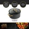 5 QT Non-Stick Stock Pot with Glass Lid - Black Gold, Signature Collection