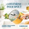 Style 3 Quart Nonstick Straining Saucepan with Tempered Glass Lid, Dishwasher Safe and Oven Safe to 500Â°F, Yellow