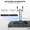 Beer Kegerator, Dual Tap Draft Beer Dispenser, Full Size Keg Refrigerator With Shelf, CO2 Tank(No Gas), Drip Tray & Rail