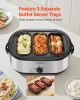Roaster Oven, 24QT Electric Turkey Roaster Oven, 150-450 Fahrenheit Adjustable Temp Electric Roasting Pan with 3 Bin Buffet Server, Self-Basting Lid
