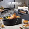 Electric Roaster Oven, 20 QT Turkey Roaster Oven with Self-Basting Lid, 1450W Roaster Oven with Defrost & Warm Function, Adjustable Temperature