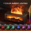 Essential Oil Diffuser, 7 Colors Fireplace Fire Flame Aromatherapy Diffuser, 150ml Ultrasonic Humidifier