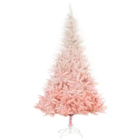 HOMCOM 6ft Unlit Spruce Artificial Christmas Tree With Realistic Branches And 800 Tips, Pink (Option: pink)
