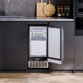 Undercounter Ice Maker 80 Lbs/Day Built-in Ice Maker Machine W/ Reversible Door (Option: silver)