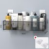 Shower Wall Shelf Wall Mounted Bathroom Shelves Storage Rack Toilet WC Accessories Kitchen Free Punch Condiment Storage Baskets